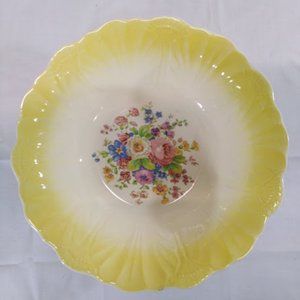 Vintage Salem‎ Yellow/White serving bowl, floral center